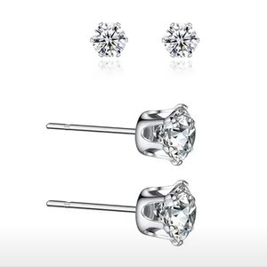 10/$10 Sterling Silver CZ Stud Earrings 3mm, Cubic Zirconia